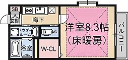 セレナ 1Kの間取図画像