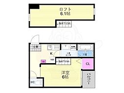 クレインリーベン藤森 1Kの間取図画像