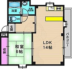 アーバン嵐山4 1LDKの間取図画像