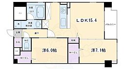 京まちなか湖月 1SLDKの間取図画像