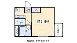 エクシード五条 1Kの間取図画像