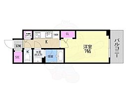 ベラジオ雅び京都七条ウエストII 1Kの間取図画像