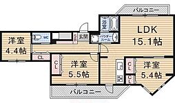 パークヒルズオオヤケヴィラ4 3LDKの間取図画像