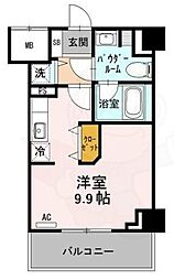 プレコート上鳥羽 ワンルームの間取図画像