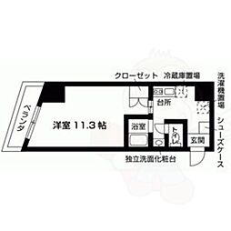 アネックス西院 1Kの間取図画像