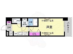 Luxe京都西大路 1Kの間取図画像