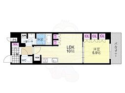 リーガル京都二条城前 1LDKの間取図画像
