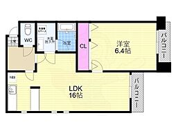 長八館 1LDKの間取図画像