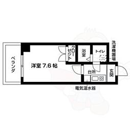 ラ・ヴィーダ 1Kの間取図画像