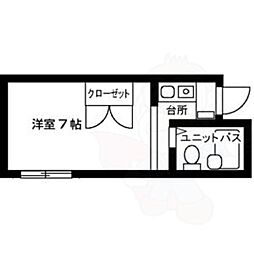 J・クラブ 1Kの間取図画像