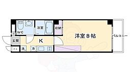 フラッティ壬生坊城 1Kの間取図画像