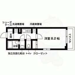ブライストン大宅 1Kの間取図画像