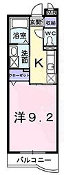 エコーウエスト東館 1Kの間取図画像