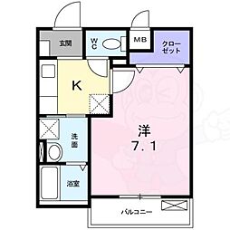 フィオーレ3 1Kの間取図画像