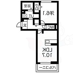 ジラソーレ 1LDKの間取図画像