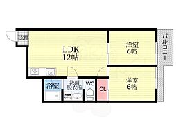 詩仙ハイム 2LDKの間取図画像