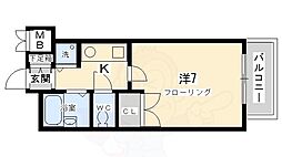 リーガル京都五条烏丸 1Kの間取図画像