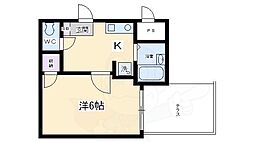 ラリティ田中 1Kの間取図画像