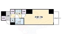 プレジャーコート 1Kの間取図画像