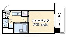 エステムコート京都烏丸 1Kの間取図画像