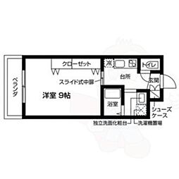 エル・セレーノ鴨川吉田 1Kの間取図画像