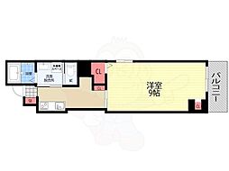 レガリア京都烏丸 1Kの間取図画像