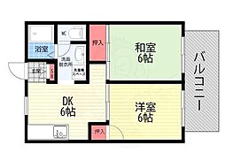 ハイツサンモール 2DKの間取図画像