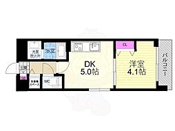 ベラジオ雅び西大路七条 1DKの間取図画像