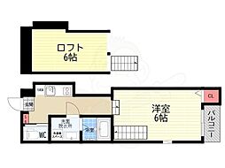 The Lotus Court 墨染 1Kの間取図画像