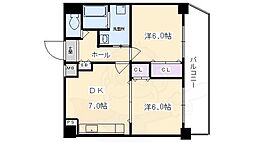 ライオンズマンション京都河原町第3 2DKの間取図画像
