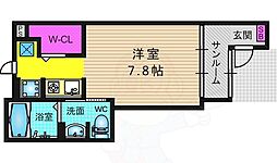 サンエース・ユニ ワンルームの間取図画像