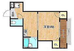 京阪本線 西三荘駅 徒歩15分の賃貸マンション 3階1Kの間取り