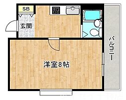 京阪本線 滝井駅 徒歩3分の賃貸マンション 5階1DKの間取り