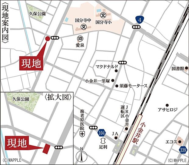 現地案内図付きで場所を確認しやすい物件。ご見学時のアクセス確認にも役立ちます。