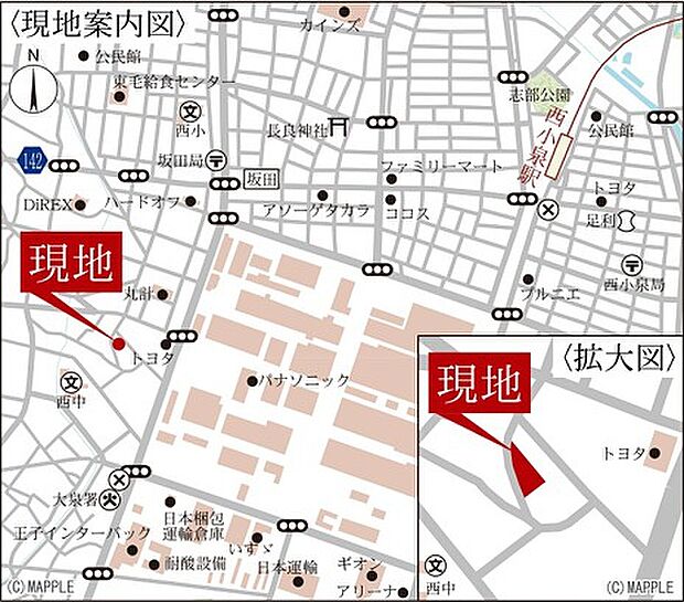 現地案内図付きで場所を確認しやすい物件。ご見学時のアクセス確認にも役立ちます。