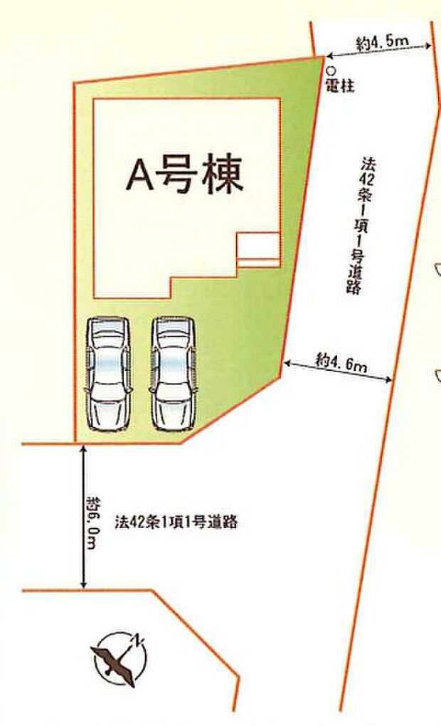 区画図。敷地内の駐車スペースや建物配置を確認しやすい資料です。