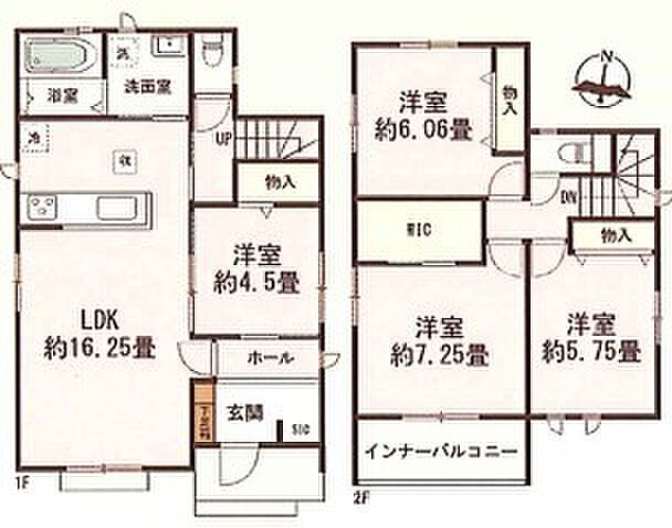 C号棟　約16.25帖LDK・1階洋室・WIC・SIC・全居室収納・インナーバルコニー