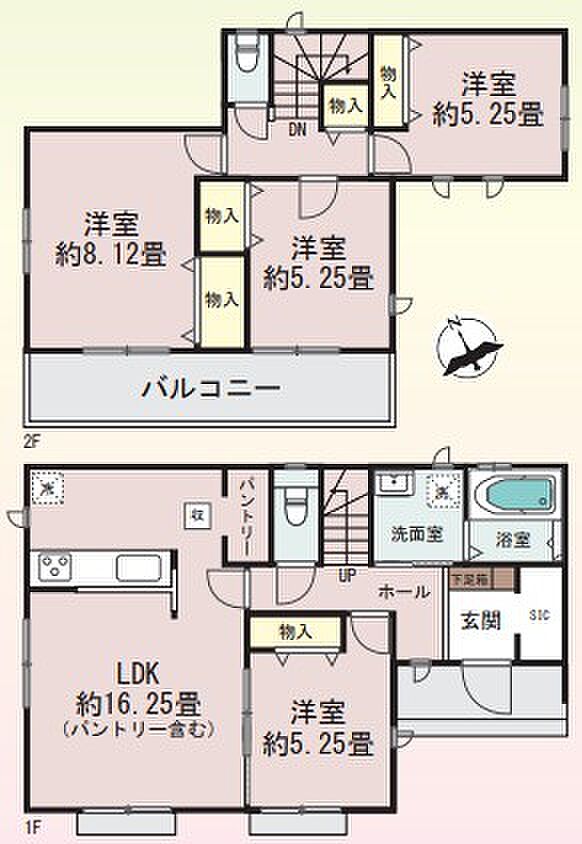 16帖LDK・4LDK・SIC・全居室収納・バルコニー