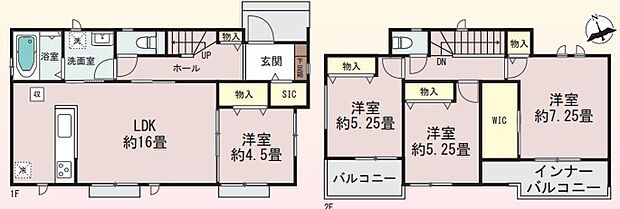 16帖LDK・4LDK・SIC・WIC・全居室収納・インナーバルコニー