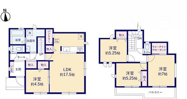 17.5帖LDK・4LDK・WIC・パントリー・全居室収納