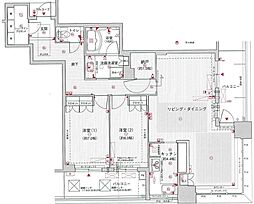 ジオタワー宝塚EAST 2SLDKの間取図画像