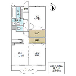 エテルノ・ティエラ II 3階2LDKの間取り