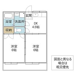 サクラハイツ 2階2DKの間取り