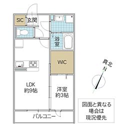 Maruei Hills 203号室 2階1LDKの間取り
