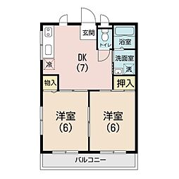 ブランフォルテ 2DKの間取図画像