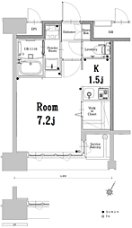 エンクレスト博多ＧＡＴＥ 6階1Kの間取り