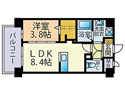 ｄｅｌｔａ　ｂｒｉｃｋ 11階1LDKの間取り