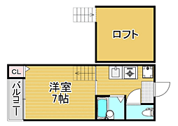 アメニティ六本松ステーション 1Kの間取図画像