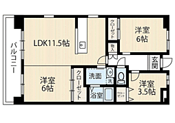 ドミナス小笹中央公園 3LDKの間取図画像
