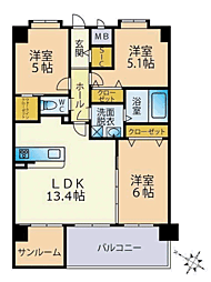 Eteruno(エテルノ) 3SLDKの間取図画像
